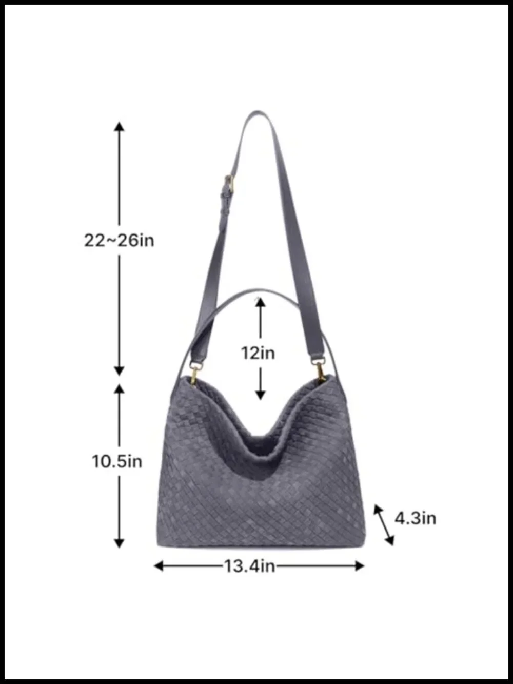 Faux Suede Woven Hobo Tote Bag Large Shoulder Purse